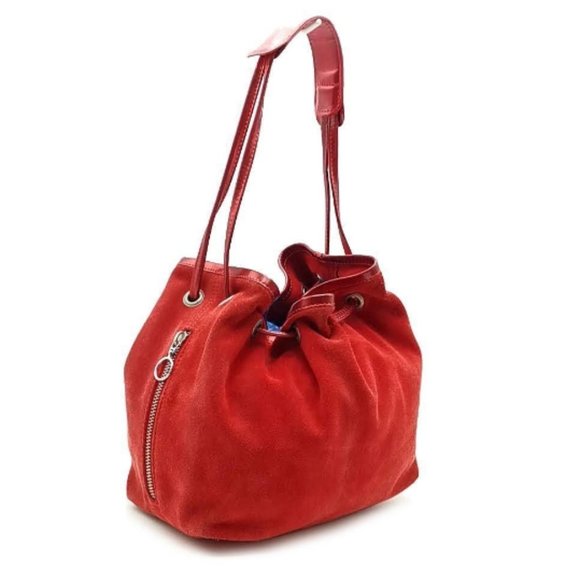 Suede Red Shoulder Bag - Picture 4 of 7